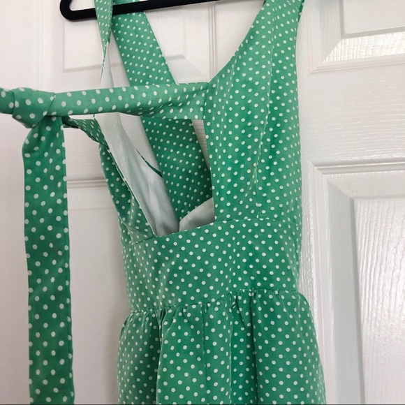 Pins & Needles |  Green Tie-Front Pinup Romper - Picture 7 of 7
